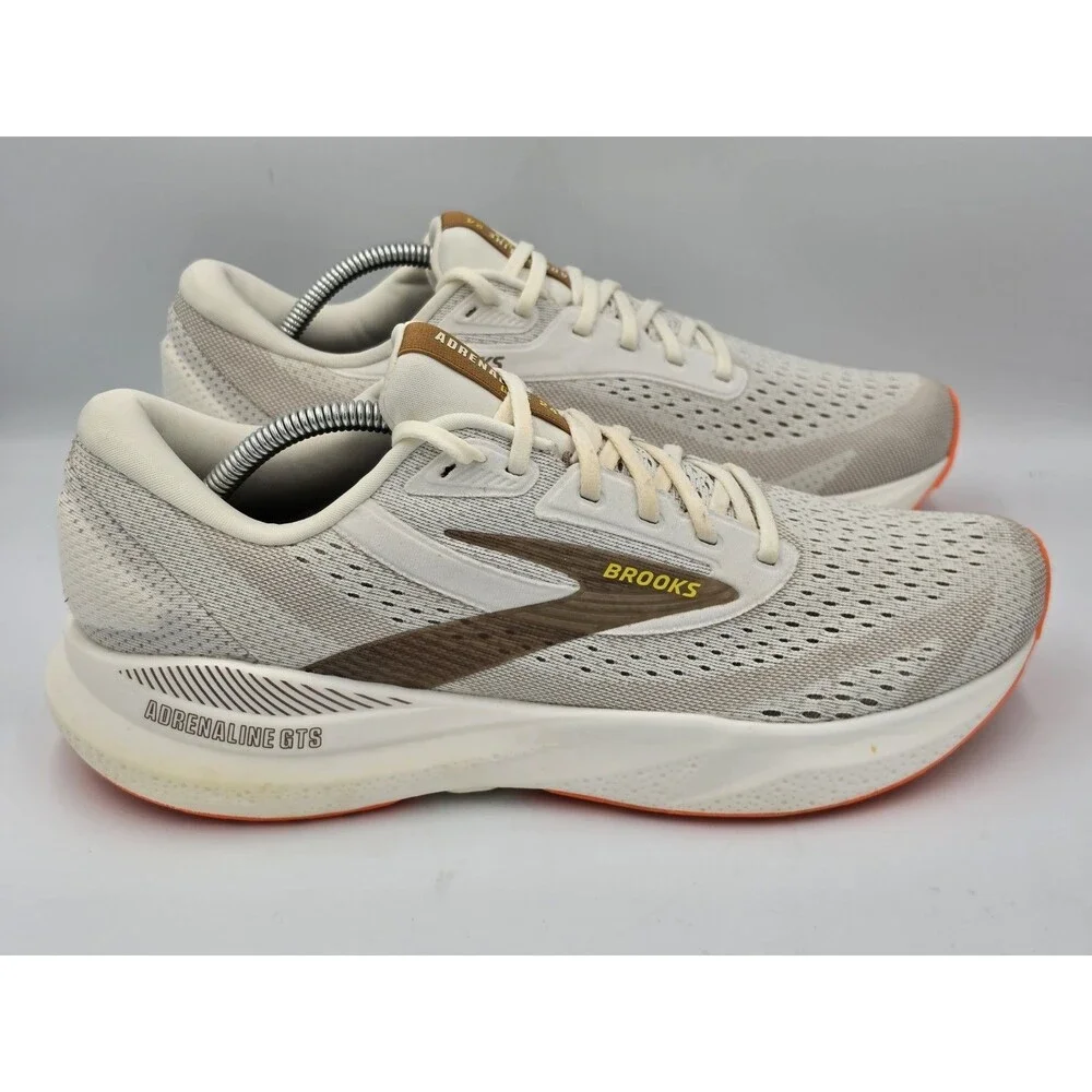 Men's Brooks Adrenaline GTS 24 Running Shoes Coconut/Portabella/Orange Size 11 D